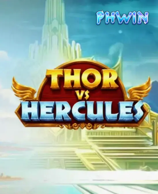 Isang neon-style na visual representation ng Thor vs Hercules slot machine.